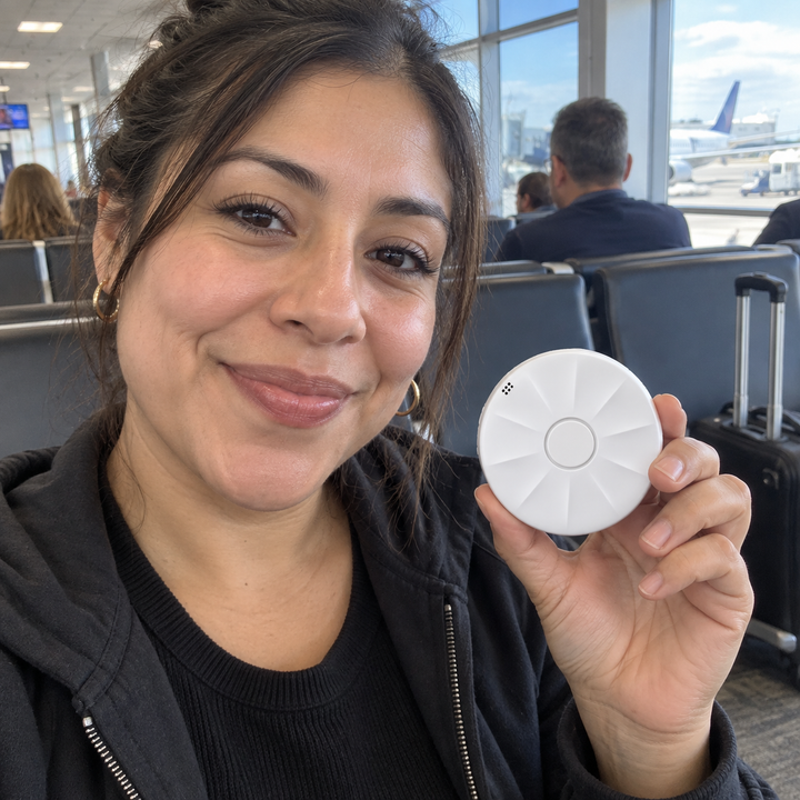 Customer holding a Voxira product